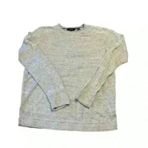 Ted Baker Women's Quilted Gray Long Sleeve Crew Neck Top Size 5